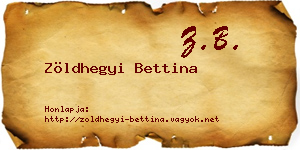Zöldhegyi Bettina névjegykártya